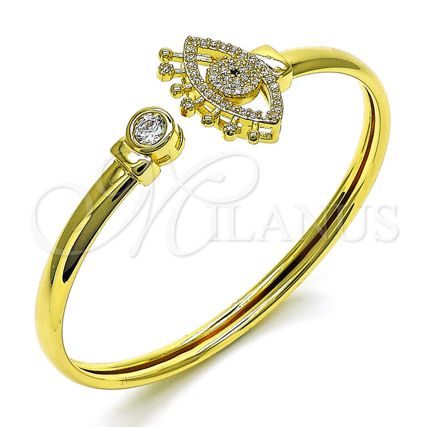 Gold Filled Jewelry — Individual Bangle Evil Eye Design with White and — main product view — SKU 150878 | Oro Laminado joyería — Individual Bangle Evil Eye diseño with blanco and — SKU 150878