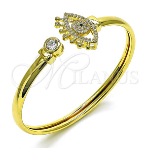 Gold Filled Jewelry — Individual Bangle Evil Eye Design with White and — main product view — SKU 150878 | Oro Laminado joyería — Individual Bangle Evil Eye diseño with blanco and — SKU 150878