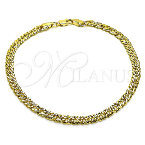 Oro Laminado Basic Anklet, Gold Filled Style Polished, Golden Finish, 03.383.0022.10 (Thickness, 10 Inches Length)