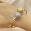 Oro Laminado Individual Bangle, Gold Filled Style Ball Design, Matte Finish, Two Tone, 07.383.0001 (05 MM Thickness, One size fits all)