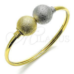 Gold Filled Jewelry — Individual Bangle Ball Design Matte Two Tone 07. — main product view — SKU 150905 | Oro Laminado joyería — Individual Bangle Ball diseño Matte Two Tone 07. — SKU 150905
