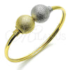 Oro Laminado Individual Bangle, Gold Filled Style Ball Design, Matte Finish, Two Tone, 07.383.0001 (05 MM Thickness, One size fits all)