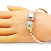 Oro Laminado Individual Bangle, Gold Filled Style Ball Design, Matte Finish, Two Tone, 07.383.0002 (05 MM Thickness, One size fits all)