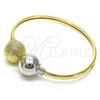 Oro Laminado Individual Bangle, Gold Filled Style Ball Design, Matte Finish, Two Tone, 07.383.0002 (05 MM Thickness, One size fits all)