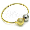 Oro Laminado Individual Bangle, Gold Filled Style Ball Design, Matte Finish, Two Tone, 07.383.0002 (05 MM Thickness, One size fits all)