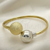 Oro Laminado Individual Bangle, Gold Filled Style Ball Design, Matte Finish, Two Tone, 07.383.0002 (05 MM Thickness, One size fits all)