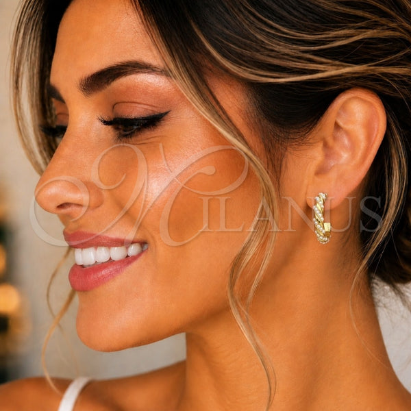 Gold Filled Ring — Stud Earring Twist Design with Ivory Pearl Polished — main product view — SKU 150916 | Oro Laminado anillo — Stud Earring Twist diseño with Ivory Pearl pulido — SKU 150916