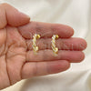 Gold Filled Ring — Stud Earring Twist Design with Ivory Pearl Polished — alternate product view — SKU 150916 | Oro Laminado anillo — Stud Earring Twist diseño with Ivory Pearl pulido — SKU 150916