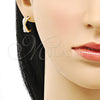 Oro Laminado Stud Earring, Gold Filled Style with Ivory Pearl, Polished, Golden Finish, 02.379.0017