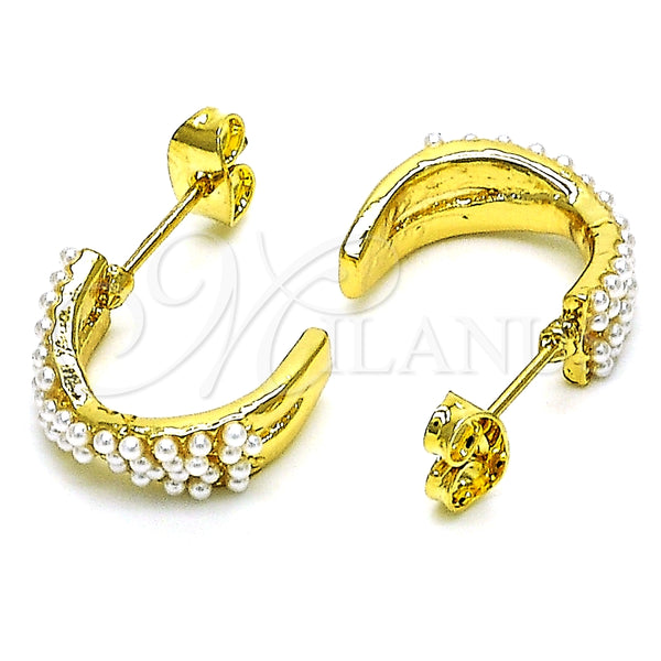 Gold Filled Ring — Stud Earring with Ivory Pearl Polished 02. — alternate product view — SKU 150917 | Oro Laminado anillo — Stud Earring with Ivory Pearl pulido 02. — SKU 150917