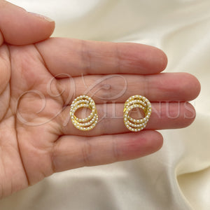 Gold Filled Ring — Stud Earring with Ivory Pearl Polished 02. — main product view — SKU 150937 | Oro Laminado anillo — Stud Earring with Ivory Pearl pulido 02. — SKU 150937