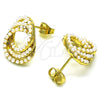 Oro Laminado Stud Earring, Gold Filled Style with Ivory Pearl, Polished, Golden Finish, 02.379.0022