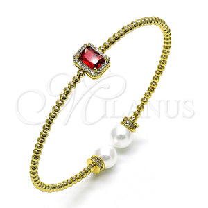 Gold Filled Jewelry — Individual Bangle Ball Design with Garnet Cubic Zirconia — main product view — SKU 150956 | Oro Laminado joyería — Individual Bangle Ball diseño with Garnet Cubic Zirconia — SKU 150956