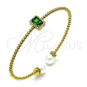 Gold Filled Jewelry — Individual Bangle Ball Design with Green Cubic Zirconia — main product view — SKU 150957 | Oro Laminado joyería — Individual Bangle Ball diseño with Green Cubic Zirconia — SKU 150957