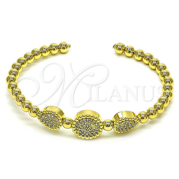 Gold Filled Jewelry — Individual Bangle Ball and Teardrop Design with White — main product view — SKU 150966 | Oro Laminado joyería — Individual Bangle Ball and Teardrop diseño with blanco — SKU 150966