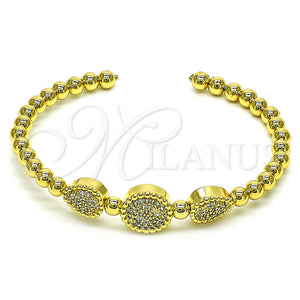 Gold Filled Jewelry — Individual Bangle Ball and Teardrop Design with White — main product view — SKU 150966 | Oro Laminado joyería — Individual Bangle Ball and Teardrop diseño with blanco — SKU 150966