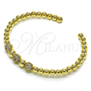 Gold Filled Jewelry — Individual Bangle Ball Design with White Micro Pave — main product view — SKU 150968 | Oro Laminado joyería — Individual Bangle Ball diseño with blanco Micro Pave — SKU 150968