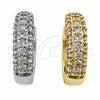 Oro Laminado Huggie Hoop, Gold Filled Style Cluster Design, with White Cubic Zirconia, Polished, Golden Finish, 02.195.0157.18