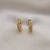 Oro Laminado Huggie Hoop, Gold Filled Style Curb Design, Polished, Golden Finish, 02.195.0161.14