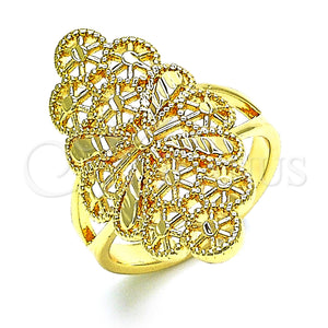 Gold Filled Ring — Elegant Ring Bow and Filigree Design Diamond Cutting — main product view — SKU 150975 | Oro Laminado anillo — Elegant Ring Bow and Filigree diseño Diamond Cutting — SKU 150975