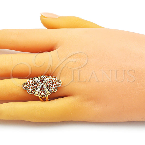 Gold Filled Ring — Elegant Ring Bow and Filigree Design Diamond Cutting — alternate product view — SKU 150977 | Oro Laminado anillo — Elegant Ring Bow and Filigree diseño Diamond Cutting — SKU 150977