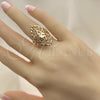 Oro Laminado Elegant Ring, Gold Filled Style Sun and Filigree Design, Diamond Cutting Finish, Golden Finish, 01.233.0028.07 (Size 7)