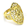 Oro Laminado Elegant Ring, Gold Filled Style Sun and Filigree Design, Diamond Cutting Finish, Golden Finish, 01.233.0028.09 (Size 9)