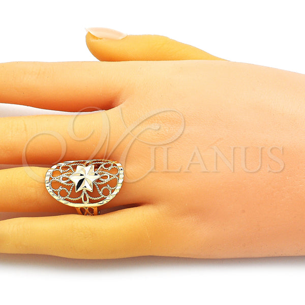 Gold Filled Ring — Elegant Ring Judaica and Star Design Diamond Cutting — alternate product view — SKU 150983 | Oro Laminado anillo — Elegant Ring Judaica and estrella diseño Diamond Cutting — SKU 150983