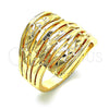 Oro Laminado Elegant Ring, Gold Filled Style Diamond Cutting Finish, Golden Finish, 01.233.0031.08 (Size 8)