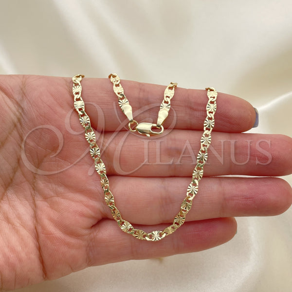 Oro Laminado Basic Necklace, Gold Filled Style Mariner Design, Diamond Cutting Finish, Golden Finish, 04.213.0247.20 (0.80 Gauge, 04 MM Thickness, 20 Inches Length)