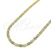Oro Laminado Basic Necklace, Gold Filled Style Mariner Design, Diamond Cutting Finish, Golden Finish, 04.213.0247.24 (0.80 Gauge, 04 MM Thickness, 24 Inches Length)