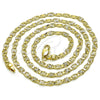 Oro Laminado Basic Necklace, Gold Filled Style Mariner Design, Diamond Cutting Finish, Golden Finish, 04.213.0247.24 (0.80 Gauge, 04 MM Thickness, 24 Inches Length)