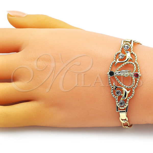 Gold Filled Bracelet — Fancy Bracelet San Judas and Figaro Design with — alternate product view — SKU 151027 | Oro Laminado brazalete — elegante Bracelet San Judas and Figaro diseño with — SKU 151027