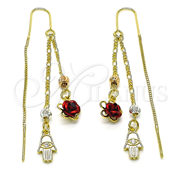 Gold Filled Ring — Threader Earring Hand of God and Flower Design — main product view — SKU 151034 | Oro Laminado anillo — Threader Earring Hand of God and flor diseño — SKU 151034