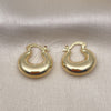 Oro Laminado Small Hoop, Gold Filled Style Hollow Design, Polished, Golden Finish, 02.163.0158.20