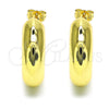 Oro Laminado Stud Earring, Gold Filled Style Hollow Design, Polished, Golden Finish, 02.163.0160.30