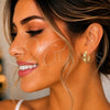 Oro Laminado Stud Earring, Gold Filled Style Hollow Design, Polished, Golden Finish, 02.163.0162.30