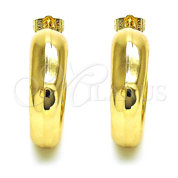 Gold Filled Ring — Stud Earring Hollow Design Polished 02. — alternate product view — SKU 151053 | Oro Laminado anillo — Stud Earring Hollow diseño pulido 02. — SKU 151053
