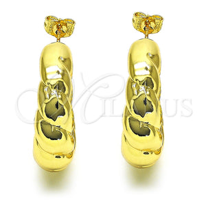 Gold Filled Ring — Stud Earring Twist and Hollow Design Polished 02. — main product view — SKU 151054 | Oro Laminado anillo — Stud Earring Twist and Hollow diseño pulido 02. — SKU 151054