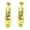 Oro Laminado Stud Earring, Gold Filled Style Twist and Hollow Design, Polished, Golden Finish, 02.163.0163.35