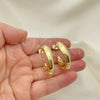 Oro Laminado Stud Earring, Gold Filled Style Hollow Design, Polished, Golden Finish, 02.163.0164
