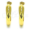Oro Laminado Stud Earring, Gold Filled Style Hollow Design, Polished, Golden Finish, 02.163.0164
