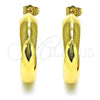 Oro Laminado Stud Earring, Gold Filled Style Hollow Design, Polished, Golden Finish, 02.163.0164