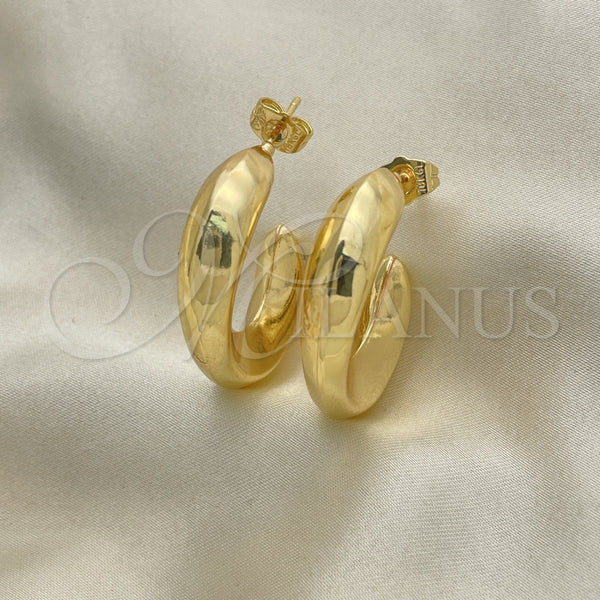 Oro Laminado Stud Earring, Gold Filled Style Hollow Design, Polished, Golden Finish, 02.163.0164