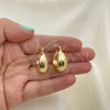Oro Laminado Small Hoop, Gold Filled Style Hollow Design, Polished, Golden Finish, 02.163.0166.20