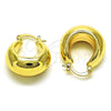 Oro Laminado Small Hoop, Gold Filled Style Hollow Design, Polished, Golden Finish, 02.163.0166.20