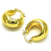 Oro Laminado Small Hoop, Gold Filled Style Hollow Design, Polished, Golden Finish, 02.163.0166.20