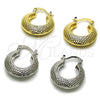 Oro Laminado Small Hoop, Gold Filled Style Hollow Design, Diamond Cutting Finish, Golden Finish, 02.163.0167.20