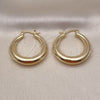 Oro Laminado Medium Hoop, Gold Filled Style Hollow Design, Polished, Golden Finish, 02.163.0170.35