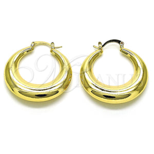 Gold Filled Hoop Earrings — Medium Hoop Hollow Design Polished 02. — main product view — SKU 151062 | Oro Laminado aretes de aro — Medium Hoop Hollow diseño pulido 02. — SKU 151062